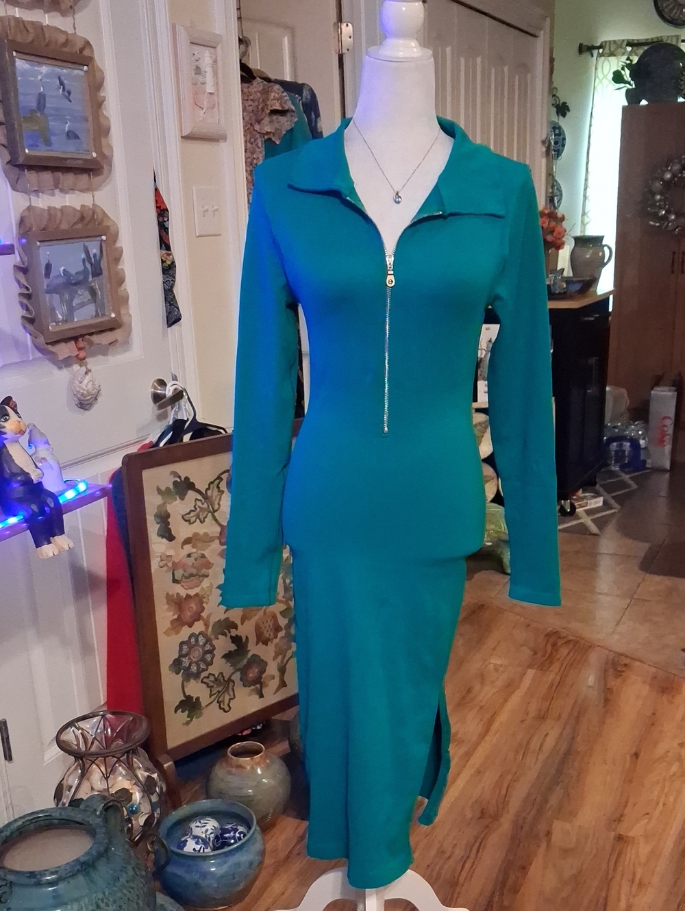This Is A New Dress That Is Absolute A Beautiful Teal. Size XL?  Brand OQQ